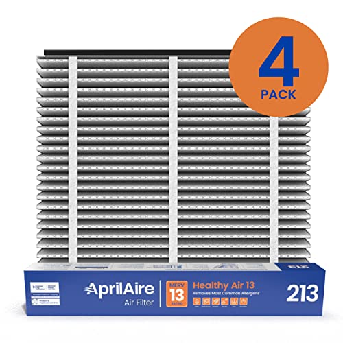 AprilAire 213 Replacement Filter for AprilAire Whole House Air Purifiers - MERV 13, Healthy Home Allergy, 20x25x4 Air Filter (Pack of 4)