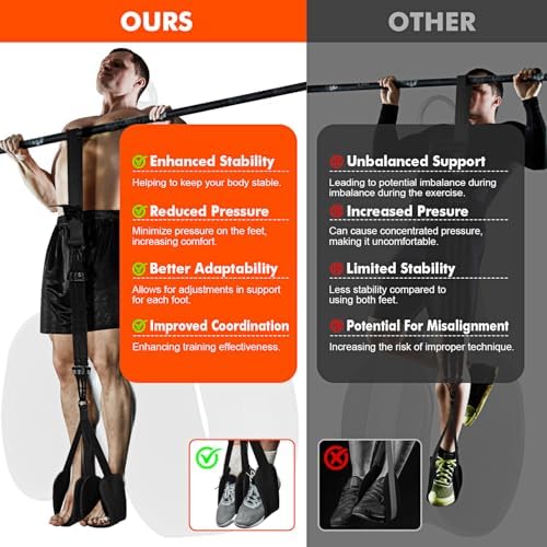 Pull Up Assistance Bands, Heavy Duty Resistance Band for Pull Up Bar, Adjustable Weight/Size with Fabric Feet/Knee Rest, Bands for Pull Up Assist for Strength Training, Pull Up Assist Band