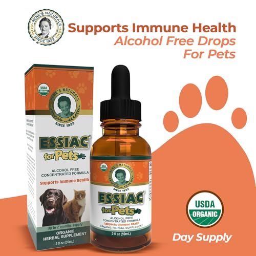Essiac for Pets | USDA Organic | Daily Drops for Immune Support and Longevity | Pre-Measured Dropper | Alcohol Free Concentrated Formula | 2oz (59ml)