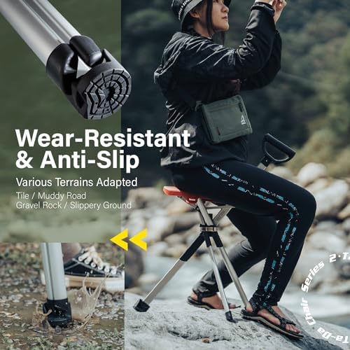STEP2GOLD Ta-Da Chair Series 2- Portable Walking Stick, Cane with Seat, Foldable Chair, Hiking Stick, for Camping, Hiking, Lightweight Aluminum, Easy Carry, Anti-Slip