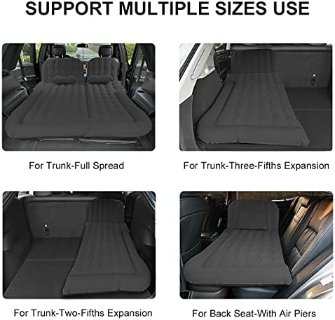 3 in 1 SUV Air Matterss | Car Mattress with Electric Air Pump-2 Support Fillers & 2 Pillows Fits SUV|MPV|Minivan for Road Trip Camping Black