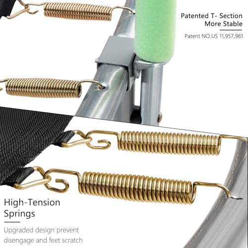 AOTOB 8FT 10FT 12FT 14 FT 15FT Trampoline with Safety Enclosure Net,Outdoor Trampoline with Basketball Hoop, Heavy Duty Jumping Mat and Spring Cover Padding for Kids and Adults, Storage Bag and Ladder