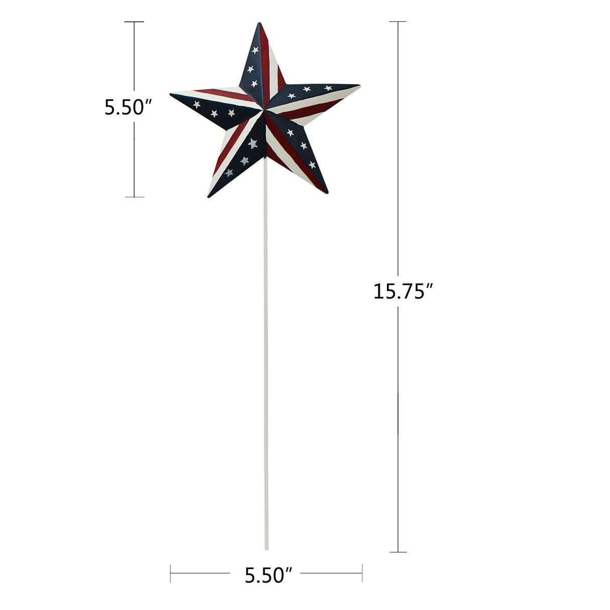 Aecipl Metal American Flag Garden Stake Set of 4, USA Yard Sign Lawn Decoration Indoor Outdoor Patriotic Decor for July 4th Independence Day Memorial Day Party (Star)