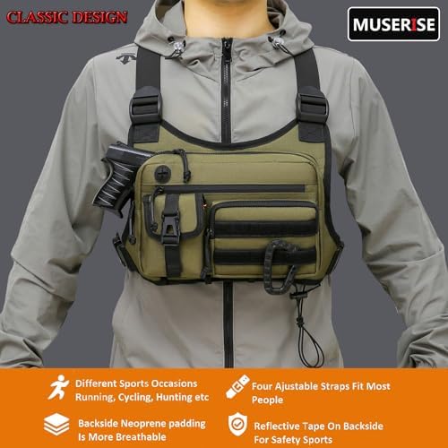 Outdoor Chest Bag For Men and Women, Tactical Vest For Running, Cycling, EDC Chest Pack Rig For Sports and Workouts