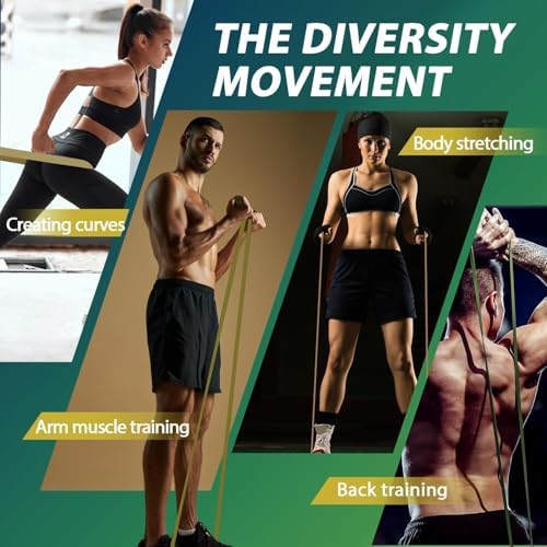 LEEKEY Resistance Bands Set for Pull-Up Assistance & Full-Body Training, Multi-Level Exercise Bands with Bag for Home Workouts, Physical Therapy, Strength Training (Men/Women)