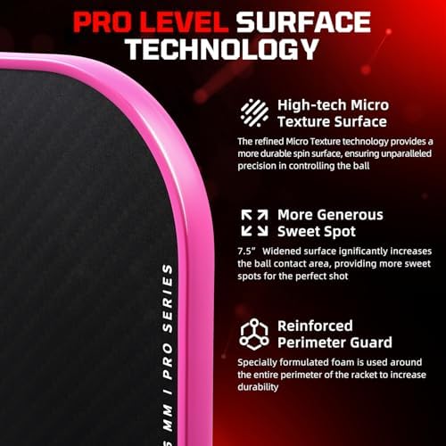 BAGAIL Pickleball Paddles, USAPA Approved Fiberglass Surface Pickleball Set, Lightweight Pickle Ball Rackets with 4 Balls, 1 Bag, Designed in California for Traction and Stability