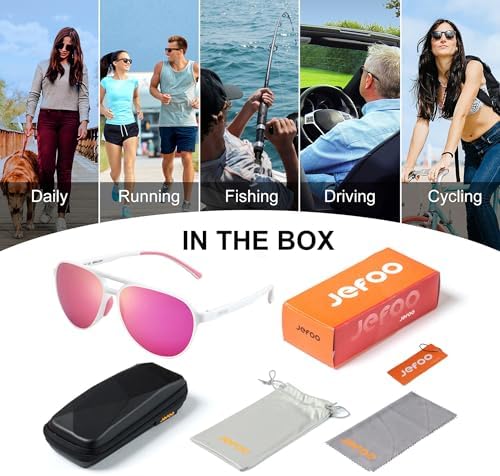 Polarized Aviator Sunglasses for Women Men Retro Trendy Sports Sunglasses for Outdoor UV400 Protection