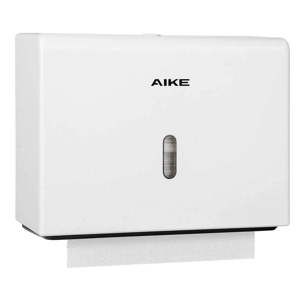 AIKE 200 Sheets Wall Mount Paper Towel Dispenser with Clear Window.Fit Multifold Paper Folded Size 10"x3.1" or Smaller,White Finish