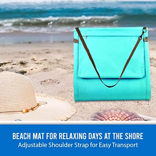 Portable Beach Mat Lounge Chair and Tote (Plain Blue)