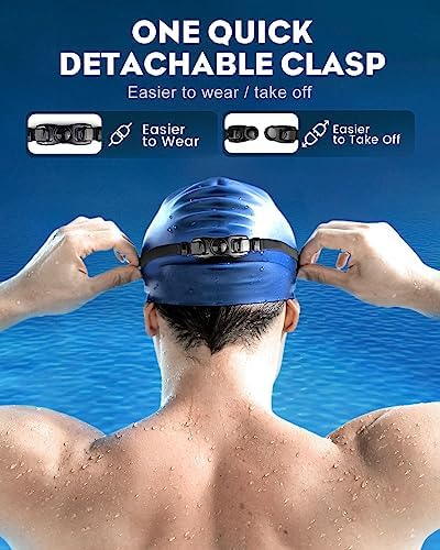 Rantizon Swim Goggles 2 Pack, Wide View Anti Fog&UV Swimming Goggles for Audlt, No Leaking Pool Accessories for Men Women Kid