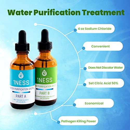 Chlorine Dioxide Kit | 2 Part Liquid Classic 1:1Set Hydrochloric Acid 4% (HCl) : Sodium Solution 28% (2oz)