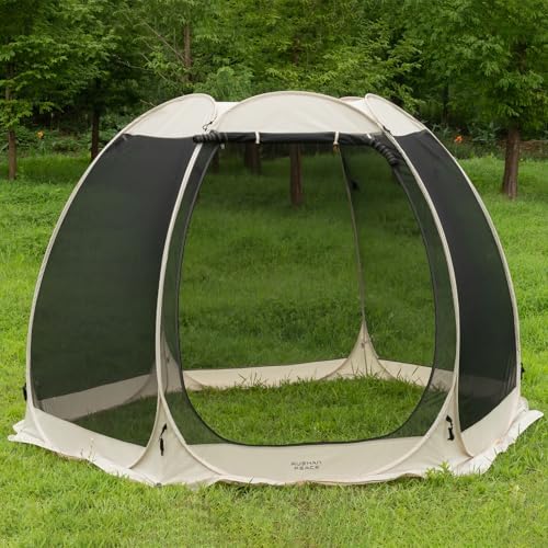 Screen House Gazebo Pop Up Screen Tent Canopy Outdoor Sun Shelter with Mosquito Netting for 4-6 Person Picnics, Parties Patio, Backyard, Deck & Outdoor Activities (9 * 6.6 FT)