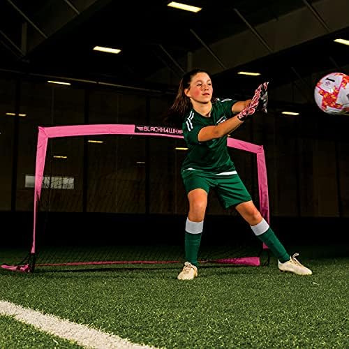 Franklin Sports Blackhawk Backyard Soccer Goal - Portable Pop Up Soccer Nets - Youth + Adult Folding Indoor + Outdoor Goals - Multiple Sizes + Colors - Perfect for Games + Practice