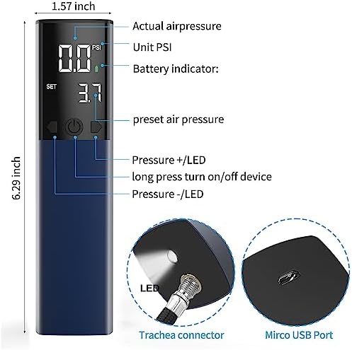 Pumteck Electric Ball Pump, Smart Air Pump Portable Fast Ball Inflation with Precise Pressure Gauge and Digital LCD Display for Football Basketball Volleyball Football (2 Pin and 1 Spout)