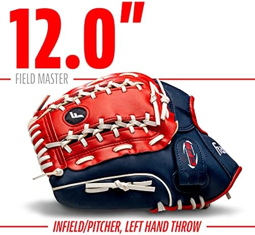 Franklin Sports Baseball + Softball Gloves - Field Master Adult + Youth Baseball + Softball Gloves - Right Hand + Left Hand Gloves - Infield + Outfield Mitts - Multiple Sizes + Colors