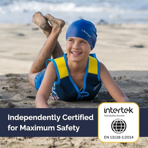 Limmys Premium Kids Swim Vest - Toddler Swim Jacket and Buoyancy Swimming Aid - Modern Design Swimming Vest for Boys, Girls and Babies - Drawstring Bag Included