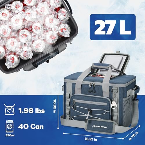 Maelstrom Soft Sided Cooler Bag, 30/40 Can Collapsible Insulated Ice Chest, Large Leakproof Camping & Travel Cooler for Kayaking & Beach