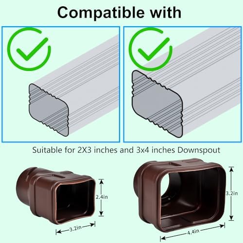 7ft Long Gutter Downspout Extensions, Outer diameter 3" Gutter Extensions for Downspout,Flexible Drainage Pipe Suitable for 2"×3" and 3"×4" Downspout,Flexible Pipe Stretched Length 7ft (2 Pack)