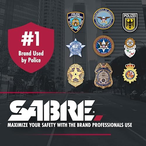 SABRE Crossfire Pepper Gel, Deploys At Any Angle, Maximizes Target Acquisition Against Multiple Threats, Belt Clip For Easy Carry, Fast Flip Top, Max Police Strength OC, Pepper Spray Option 1.5 fl oz