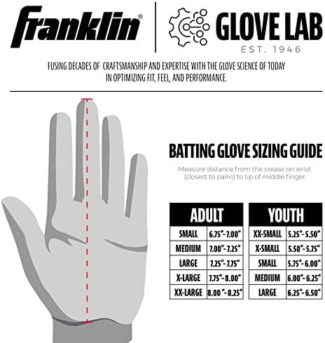 Franklin Sports MLB Baseball Batting Gloves - CFX Pro Adult + Youth Batting Glove Pairs - Baseball + Softball Batting Gloves - Multiple Sizes + Colors