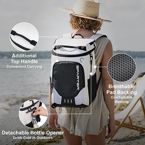 Backpack Cooler Insulated Leak Proof 30/45 Cans, 2 Insulated Compartments Thermal Bag, Portable Lightweight Beach Travel Camping Lunch Backpack for Men and Women