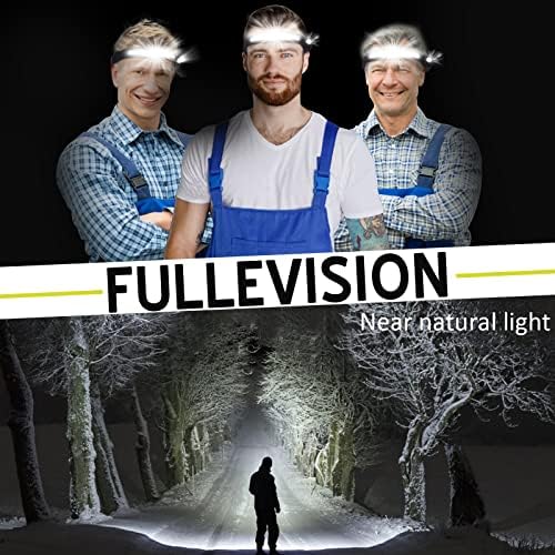 Headlamp Rechargeable 2Pack, Rechargeable LED Headlamp,230° Wide Beam,with Motion Sensor,5Brightness Modes, IPX6 Waterproof, High Lumen Headlight for Running,Repairing, Camping, Hiking, Fishing