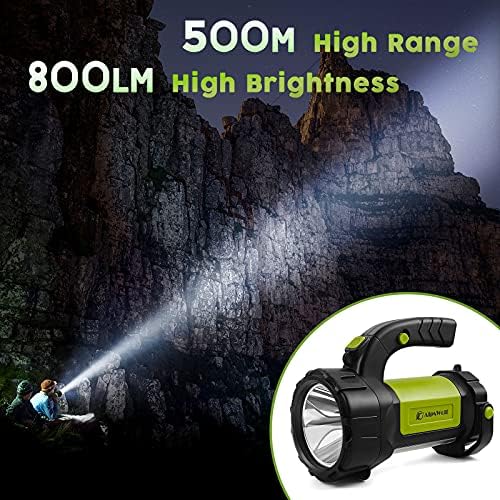 Camping Lantern Rechargeable, AlpsWolf LED Flashlight Spotlight Lantern with 800LM, 3600 Capacity Battery Powered, Portable Bright Camping Light for Emergency, Outdoor Hiking, Power Outages