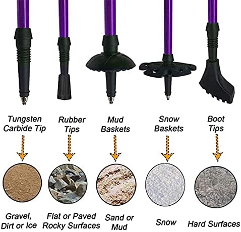 Aihoye Collapsible Trekking Poles - 2 Pack, Lightweight, Anti-Shock Walking Sticks - Adjustable for Men and Women