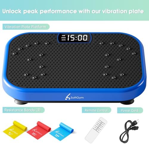 Vibration Plate Exercise Machine for Lymphatic Drainage Weight Loss,SoftGym Power Vibration Plate 300-400 Lbs Capacity Full Whole Body Workout Vibration Platform,Waver Vibration Plate for Home Fitness