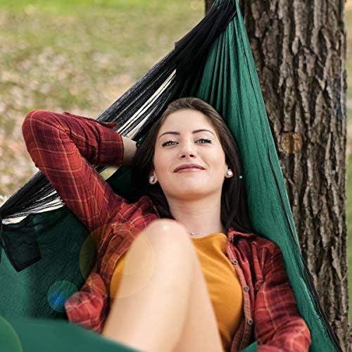 Covacure Camping Hammock - Lightweight Double Hammock, Hold Up to 772lbs, Portable Hammocks for Indoor, Outdoor, Hiking, Camping, Backpacking, Travel, Backyard, Beach(Dark Green)