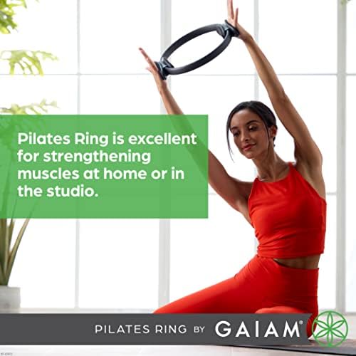 Gaiam Pilates Ring Fitness Circle - Lightweight & Durable Foam Padded Handles, Flexible Resistance Exercise Equipment for Toning Arms, Thighs/Legs & Core