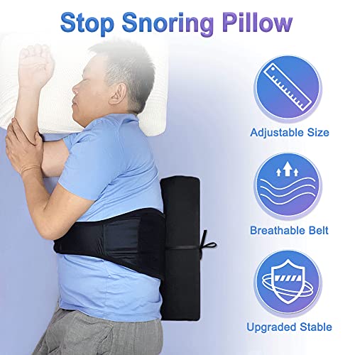 Snoring Pillows Side Sleep Anti Snore Back Sleeping Position Side Sleeper Pillow for Snoring Relief Stopper Belt Cushion Adults