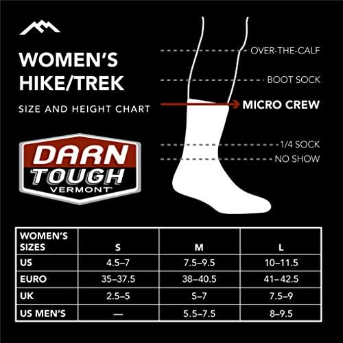 DARN TOUGH (5005) Women's Hike/Trek Sunset Ledge Micro Crew Lightweight with Cushion Sock
