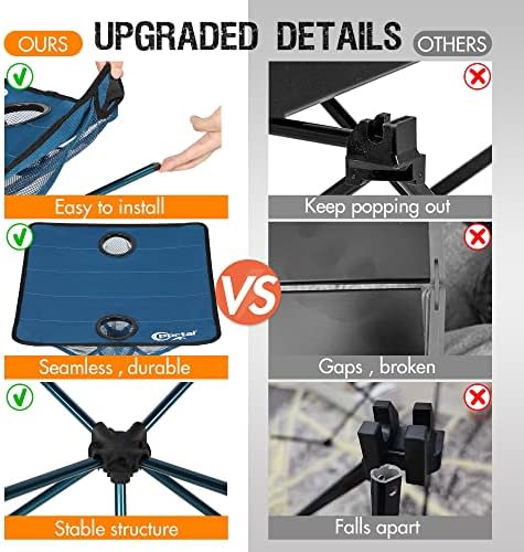 PORTAL Folding Camping Table, Ultralight Compact Aluminum Mesh Table with Carrying Bag, Small Beach Table Foldable Portable for Sand, Outdoor, Picnic, Camp, Boat, Travel, Blue