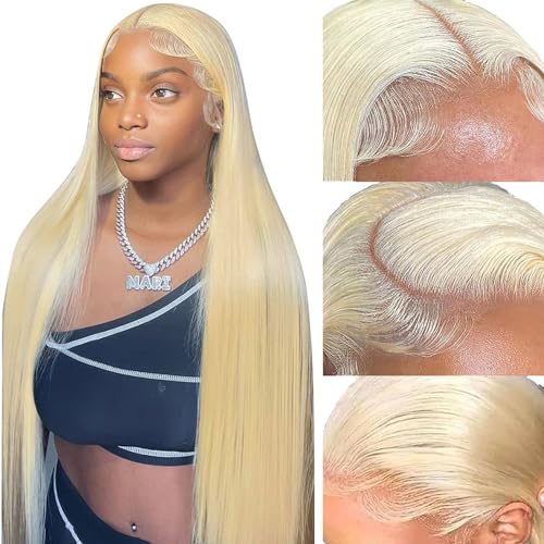 AHPAHP 613 13x6 Lace Front Wig Human Hair Straight Blonde Lace Front Wigs Human Hair 613 HD Lace Frontal Wig Blonde Wig Human Hair 200% Density 28inch