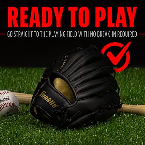 Franklin Sports Baseball + Softball Gloves - Field Master Adult + Youth Baseball + Softball Gloves - Right Hand + Left Hand Gloves - Infield + Outfield Mitts - Multiple Sizes + Colors