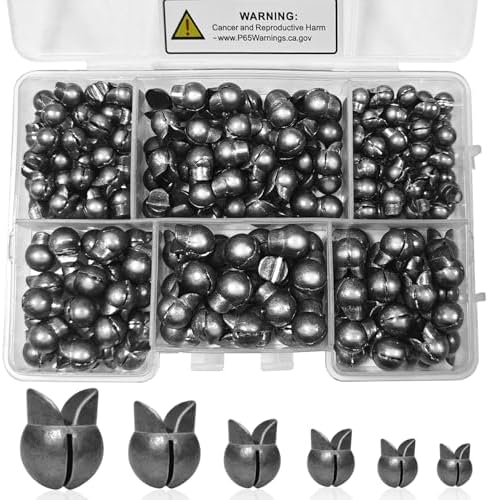 SANWEAL120PCS/200PCS Fishing Weights Sinkers - Premium Split ShotFishing Weights Sinkers - Round Removable Fishing Sinkers - 5/6 Sizes