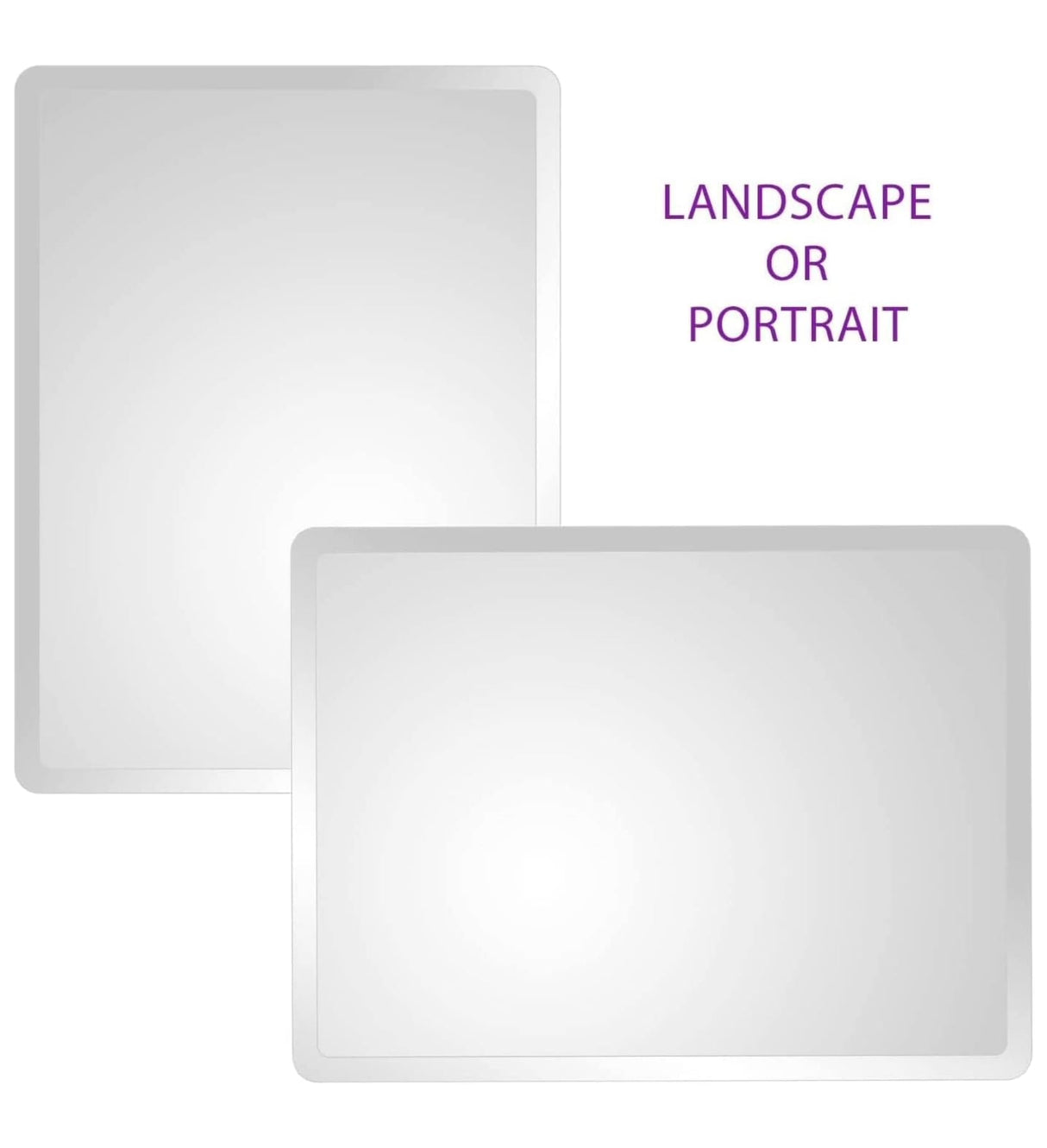 Tula Rectangular Bathroom Mirror | Frameless Bevelled Edge Design | Wall Mounted Portrait or Landscape 600mm x 450mm