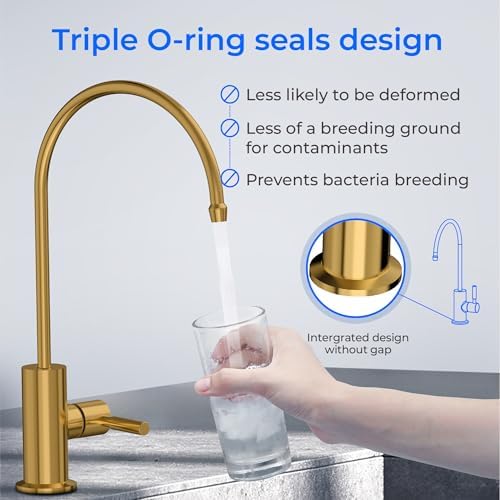 Waterdrop Reverse Osmosis Drinking Water Faucet Stainless Steel, Lead-Free๏ผGold