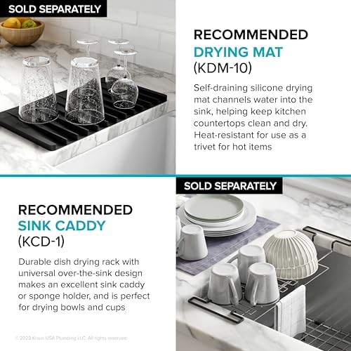 KRAUS Kore Workstation 30-inch Undermount 16 Gauge Stainless Steel Kitchen Sink, Single Bowl Kitchen Sink with Accessories, KWU110-30