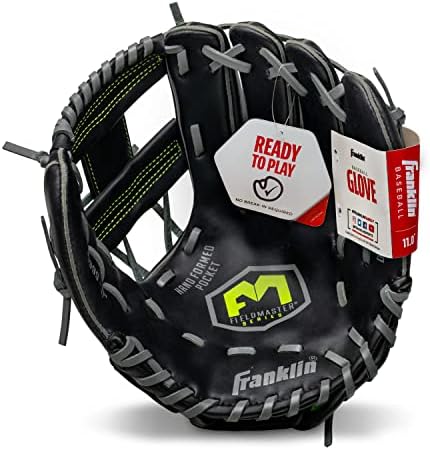 Franklin Sports Baseball + Softball Gloves - Field Master Adult + Youth Baseball + Softball Gloves - Right Hand + Left Hand Gloves - Infield + Outfield Mitts - Multiple Sizes + Colors