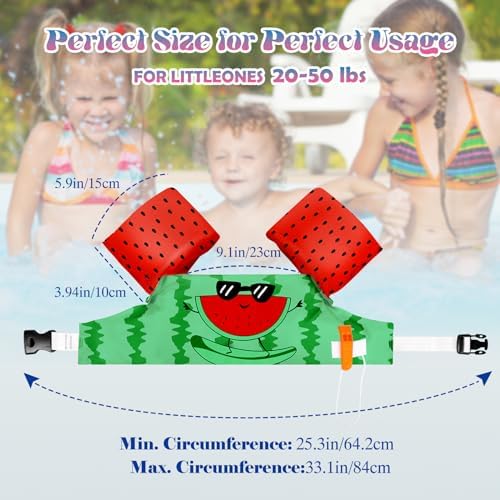 HeySplash Swim Vest for Kids, Toddler Pool Floaties Fit 20-50/70 Lbs, Children Swimming Vest with Adjustable Strap, Swim Jacket Water Wing Arm Float, Puddle Sea Beach Boat Jumper Boy Girl Baby