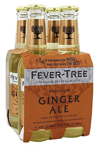 Fever-Tree Ginger Ale - Premium Quality Mixer - Refreshing Beverage for Cocktails & Mocktails. Naturally Sourced Ingredients, No Artificial Sweeteners or Colors - 6.8 Fl Oz Bottles - Pack of 24