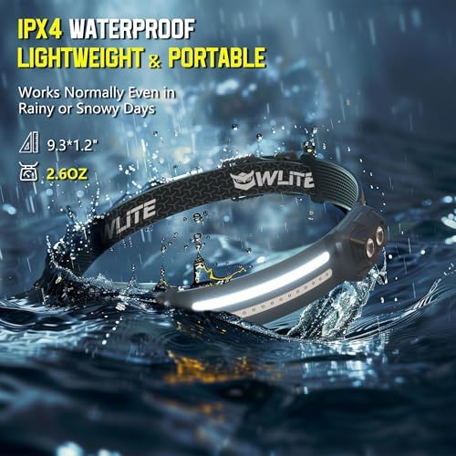 EGUKU Headlamp Flashlight, 2Pack Rechargeable LED Headlamps 1200Lumens 2 COB 260°Wide Beam Headlight with Motion Sensor Bright 18 Modes Lightweight Waterproof Head Lamp for Running, Camping Hiking