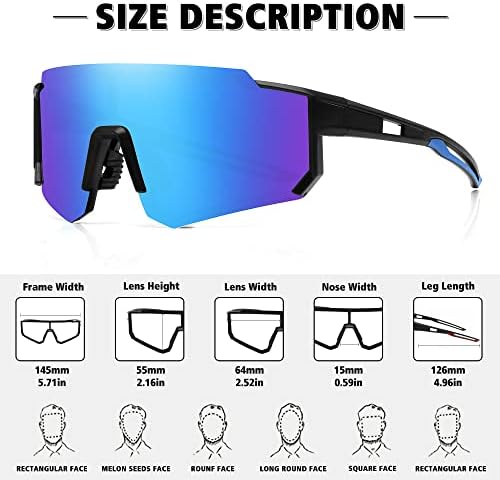 STORYCOAST Polarized Sports Sunglasses for Men Women,Driving Fishing Cycling Mountain Bike Sunglasses UV400 Protection