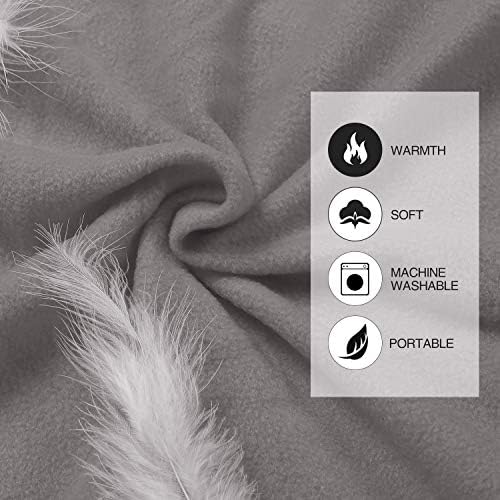 REDCAMP Fleece Sleeping Bag Liner for Adult Warm or Cold Weather, 75" Long Full Sized Zipper Camping Blanket for Outdoor Indoor Used with Sack, Grey