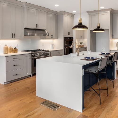 Floor Register 6 x 12 Inch 2 Pack, Floor Vent Covers for Home Floor, Sidewall, Premium Finish Air Vent Cover with Easy Adjust Air Supply Lever, Brown