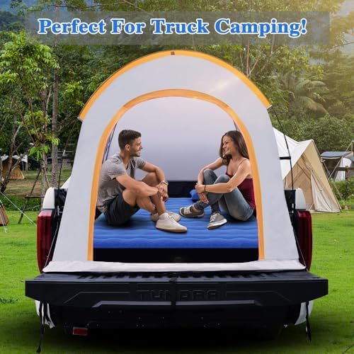 Camping Pickup Truck Bed Air Mattress Thicken Sleeping Pad for 5.5-5.8Ft Full-Size Short Truck Beds Outdoor Camping Car Travel(Navy Blue)