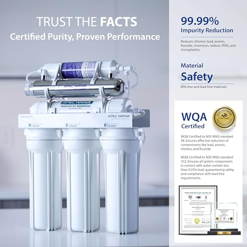 APEC Water System ROES-PHUV75 Essence Series Top Tier Alkaline Mineral pH+ and UV Ultra-Violet Sterilizer 75 GPD 7-Stage Ultra Safe Reverse Osmosis Drinking Water Filter System