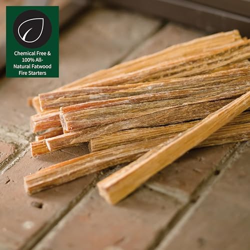 Plow & Hearth 40 LBS Fatwood Fire Starter Sticks, Organic Resin Rich Kindling Sticks for Wood Stoves Fireplaces Campfires Fire Pits, Non Toxic Natural Fire Sarters